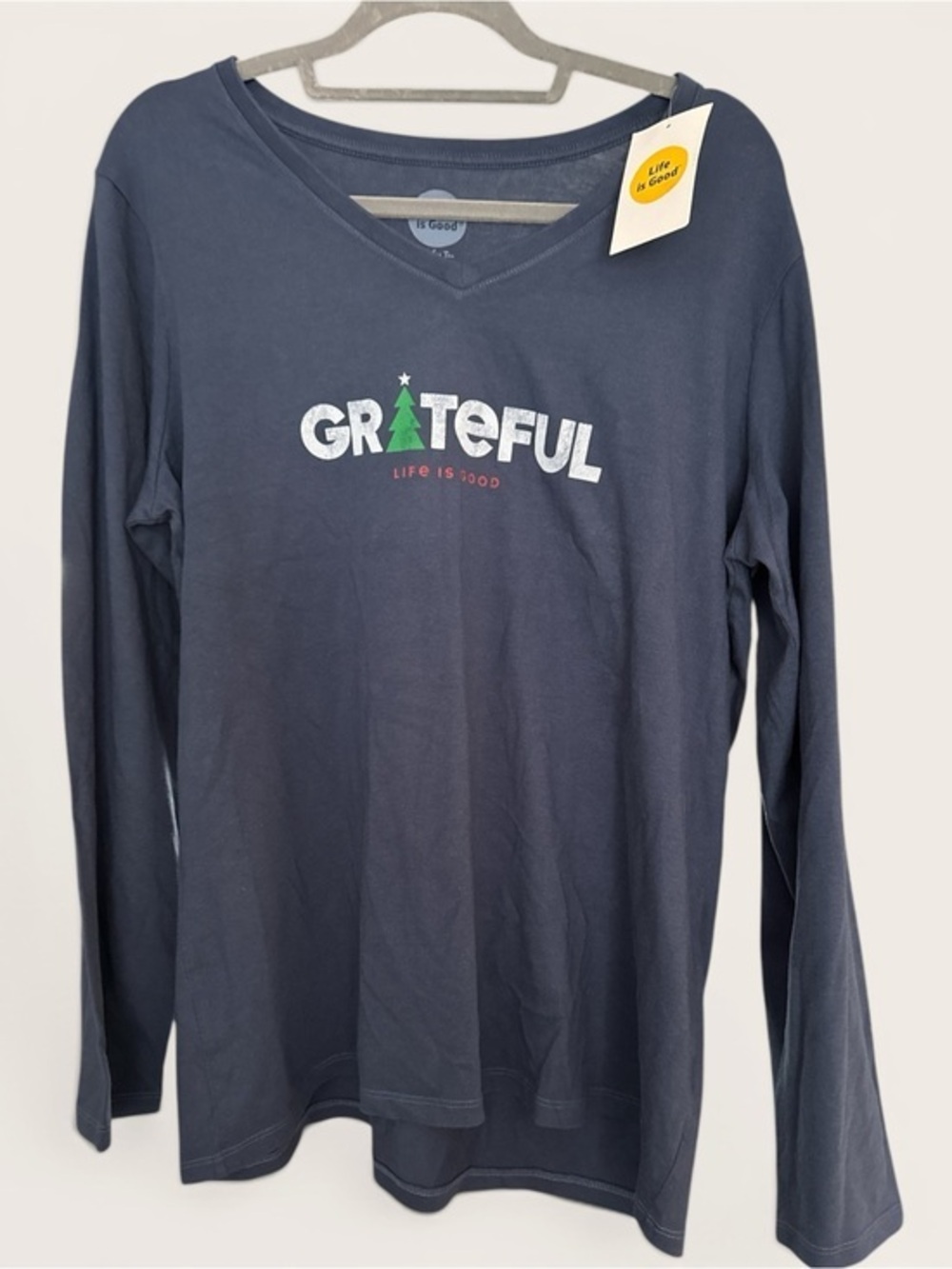 Life Is Good Grateful Holiday Crusher Vee Long Sleeve Tee XL NWT